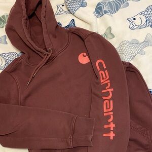 Carhartt Maroon Hoodie with minimal staining